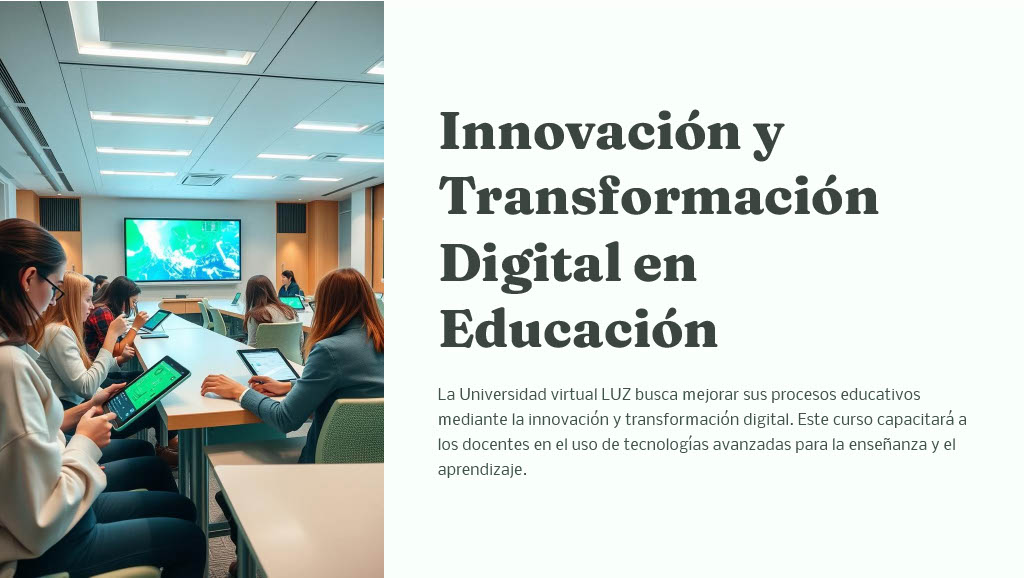 Innovación y transformación digital aplicada a la educación