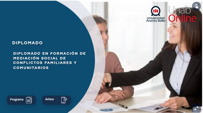 DIPLOMADO EN FORMACIÓN DE MEDIACIÓN SOCIAL DE CONFLICTOS FAMILIARES Y COMUNITARIOS